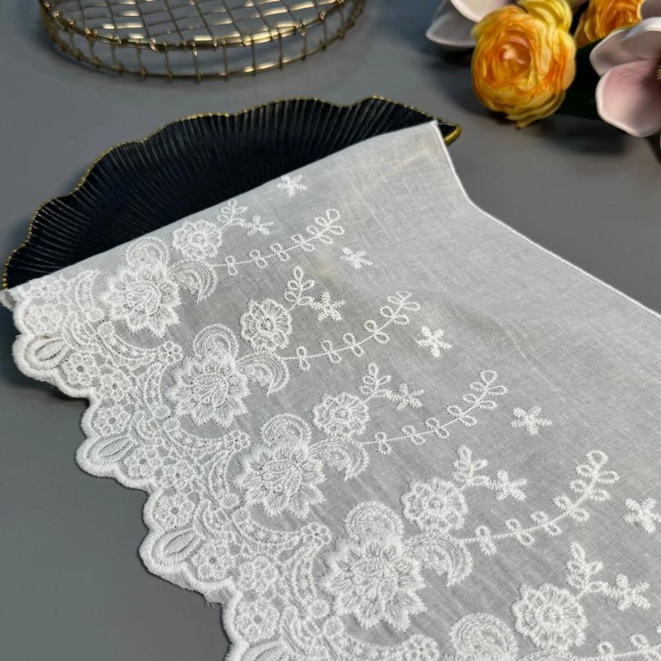 Мереживо прошва "Білий аромат" 23 см (1 м.), натуральний