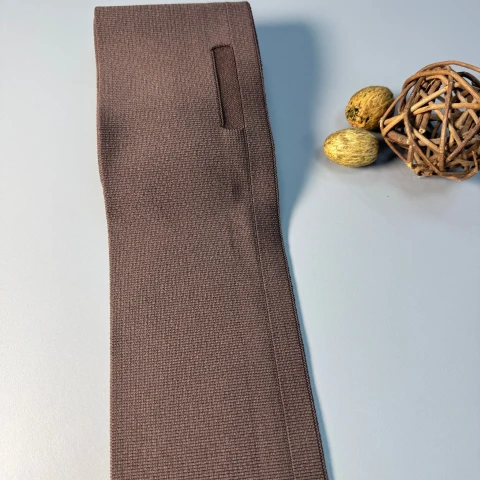 Трикотажний пояс довяз однотонний (8.5см*90 см), темний коричневий