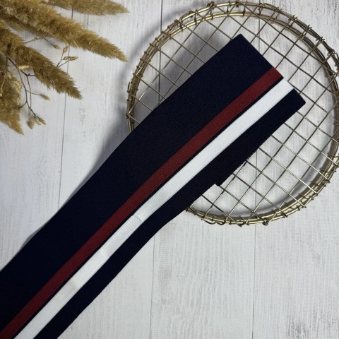 Трикотажний пояс довяз Стиль (8.5см*90 см), темно синій+червоний+білий