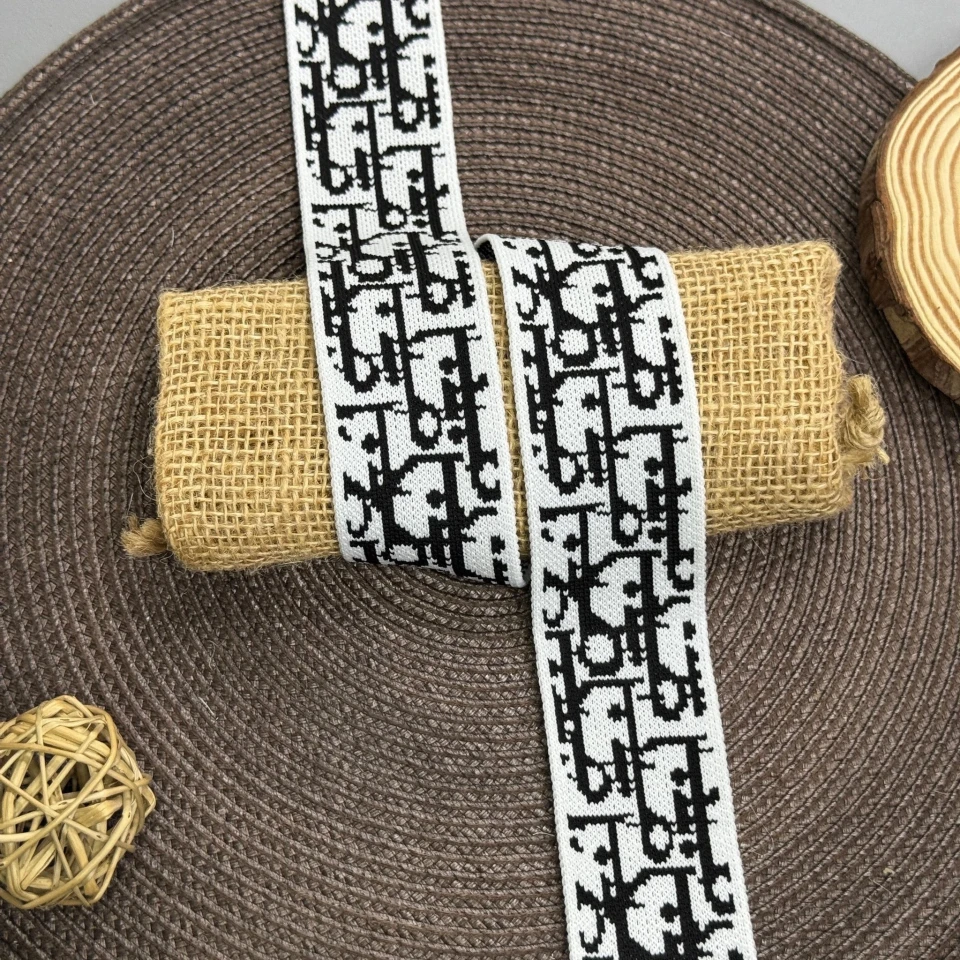 Трикотажний лампас Дарія 4 см (1 м), С:7 білий + чорний