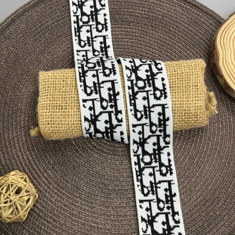 Трикотажний лампас Дарія 4 см (1 м), С:7 білий + чорний