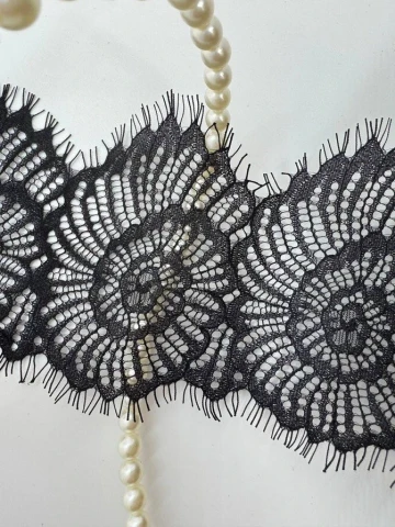 Мереживо французьке «Срібна ніч»10.5 см. (купон 3 м.), чорний