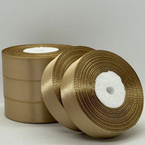 Атласна стрічка 2.5 см (33 м.), 60 капучіно