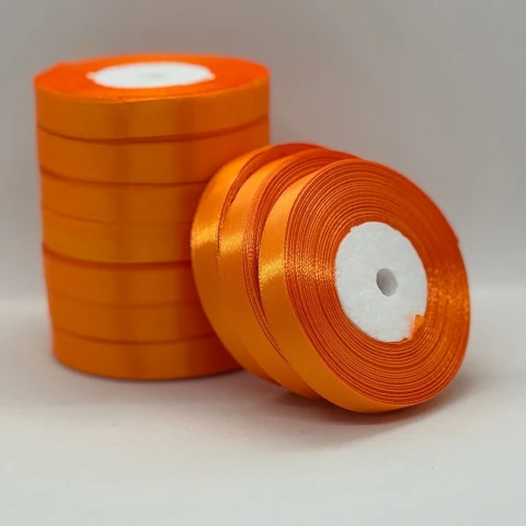 Атласна стрічка 1.2 см (33 м.), 25 помаранчевий