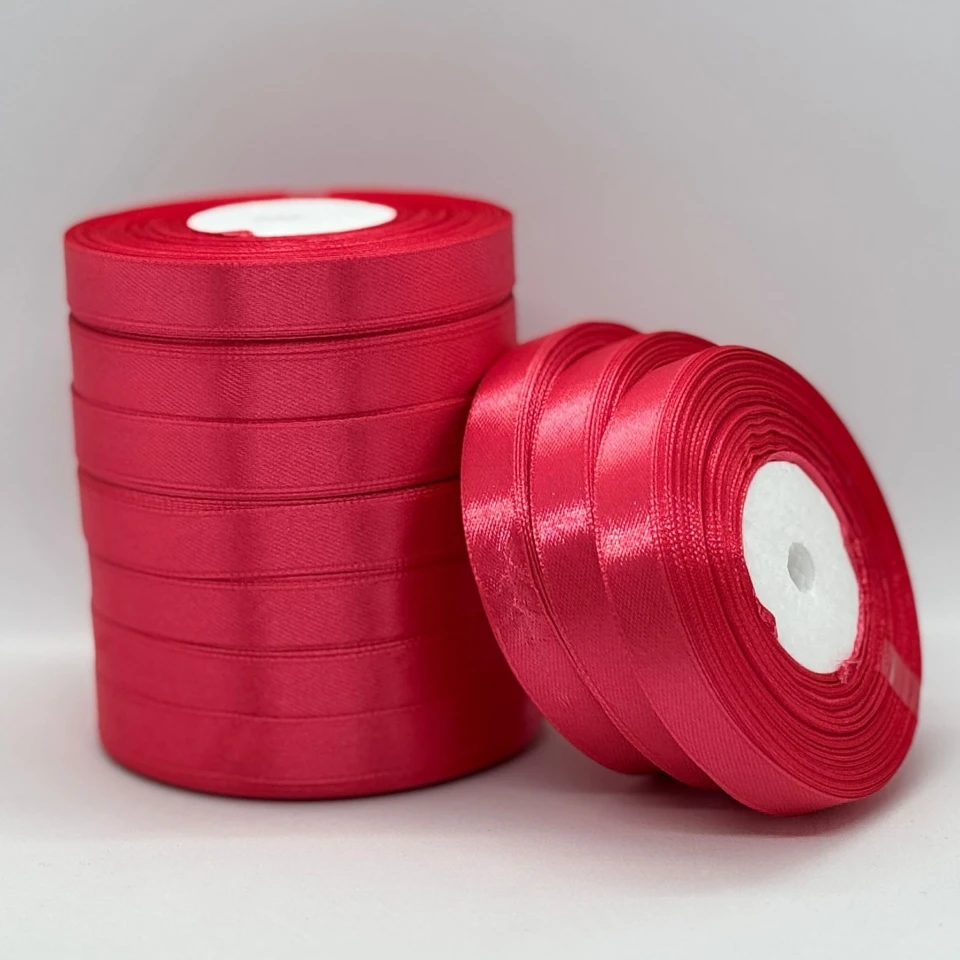 Атласна стрічка 1.2 см (33 м.), 129 кораловий