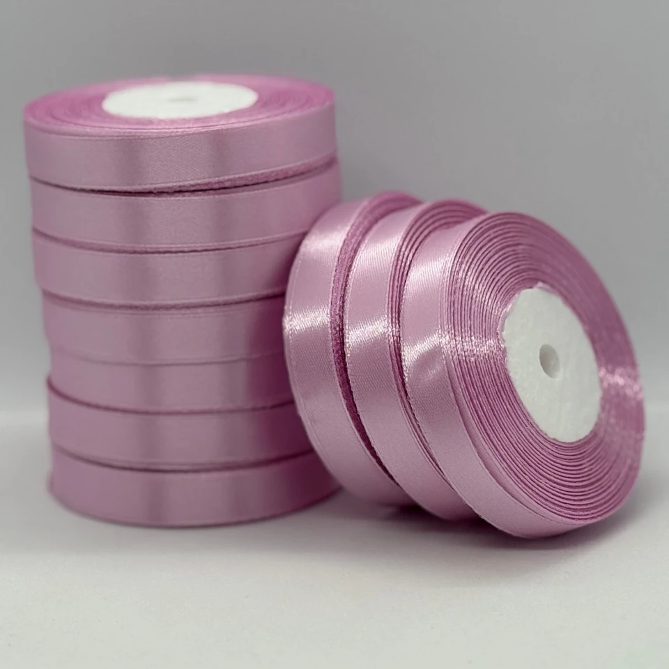 Атласна стрічка 1.2 см (33 м.), 175 теплий рожевий