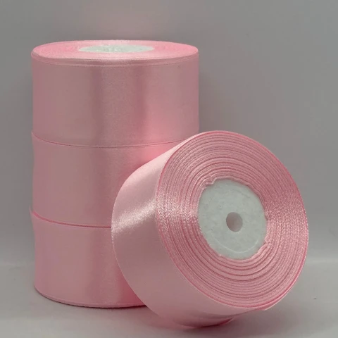 Атласна стрічка 4 см (33 м.), 43 рожевий фламінго