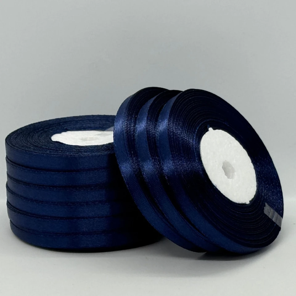 Атласна стрічка 0.6 см (33 м.), 120 синій шкільний