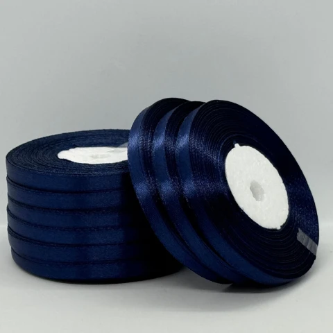 Атласна стрічка 0.6 см (33 м.), 120 синій шкільний