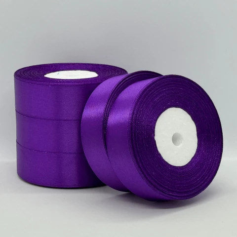 Атласна стрічка 2.5 см (33 м.), 35 баклажан