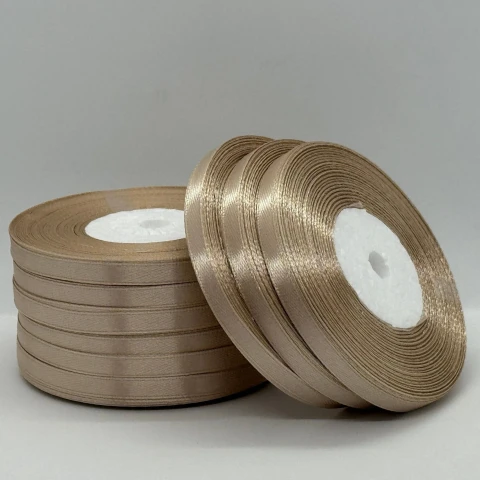 Атласна стрічка 0.6 см (33 м.), 173 темний бежевий