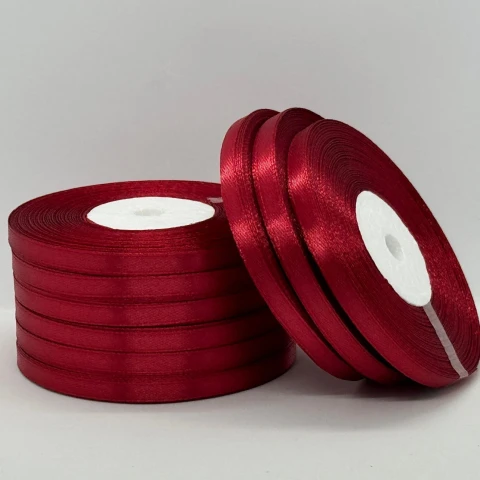 Атласна стрічка 0.6 см (33 м.), 33 темний червоний