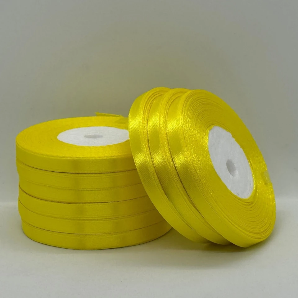 Атласна стрічка 0.6 см (33 м.), 189 лимонний