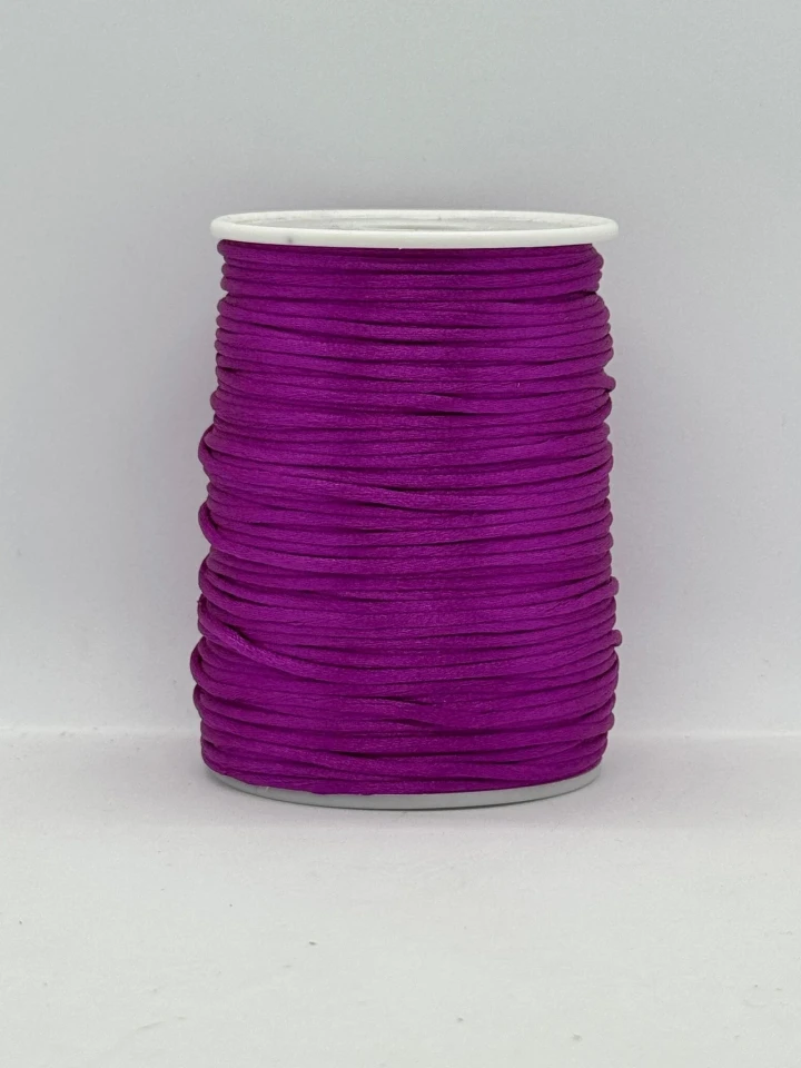 Шнур атласний корсетний 2.3 мм (100 ярдів/91,44 м.), 86 темна фуксія