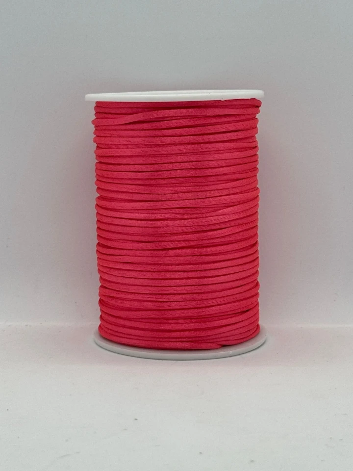 Шнур атласний корсетний 2.3 мм (100 ярдів/91,44 м.), 58 кораловий