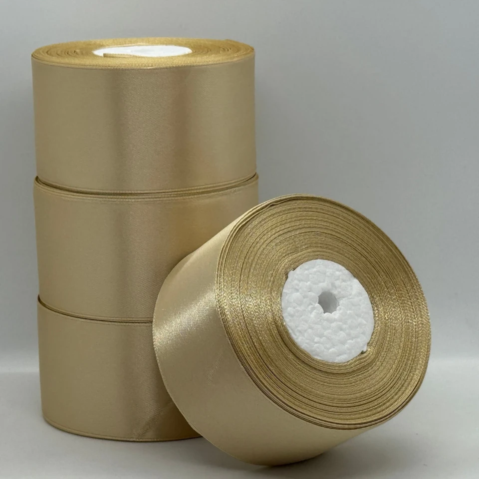 Атласна стрічка 5 см (33 м.), 123 теплий коричневий