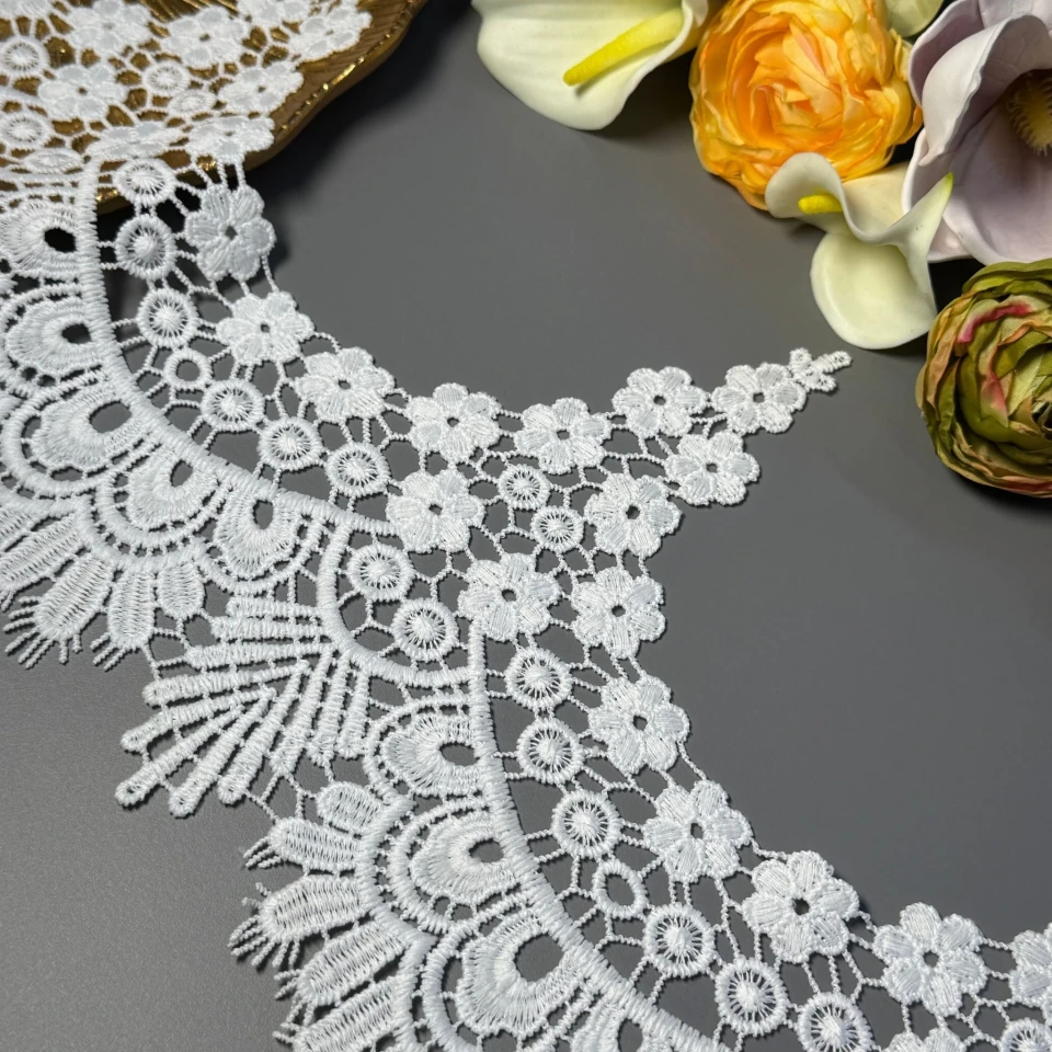 Мереживо поліестер ВВ"Шик натхнення" 23 см(1 м.), теплий білий