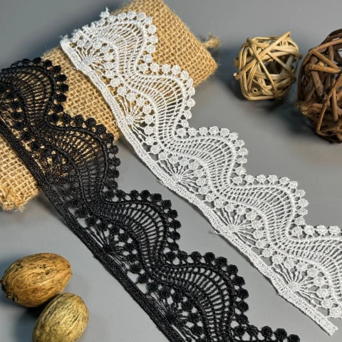 Мереживо поліестер "Ранкова свіжість" 6 см.(1 м.), чорний
