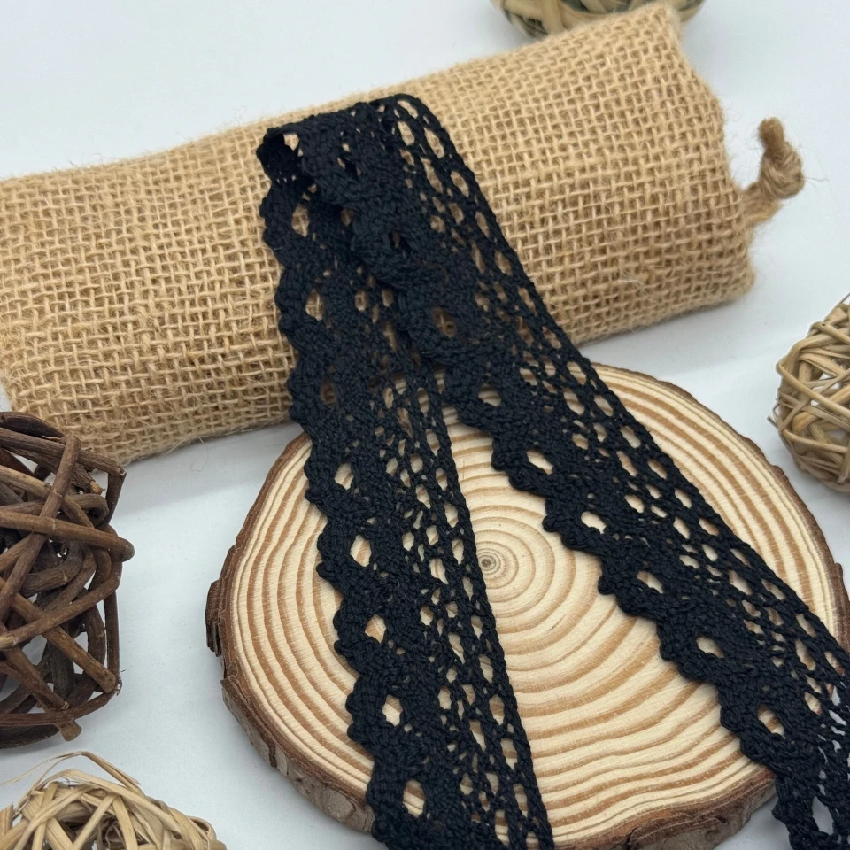 Мереживо макраме "Срібне плетиво" 2,8 см (1 м.) , чорний