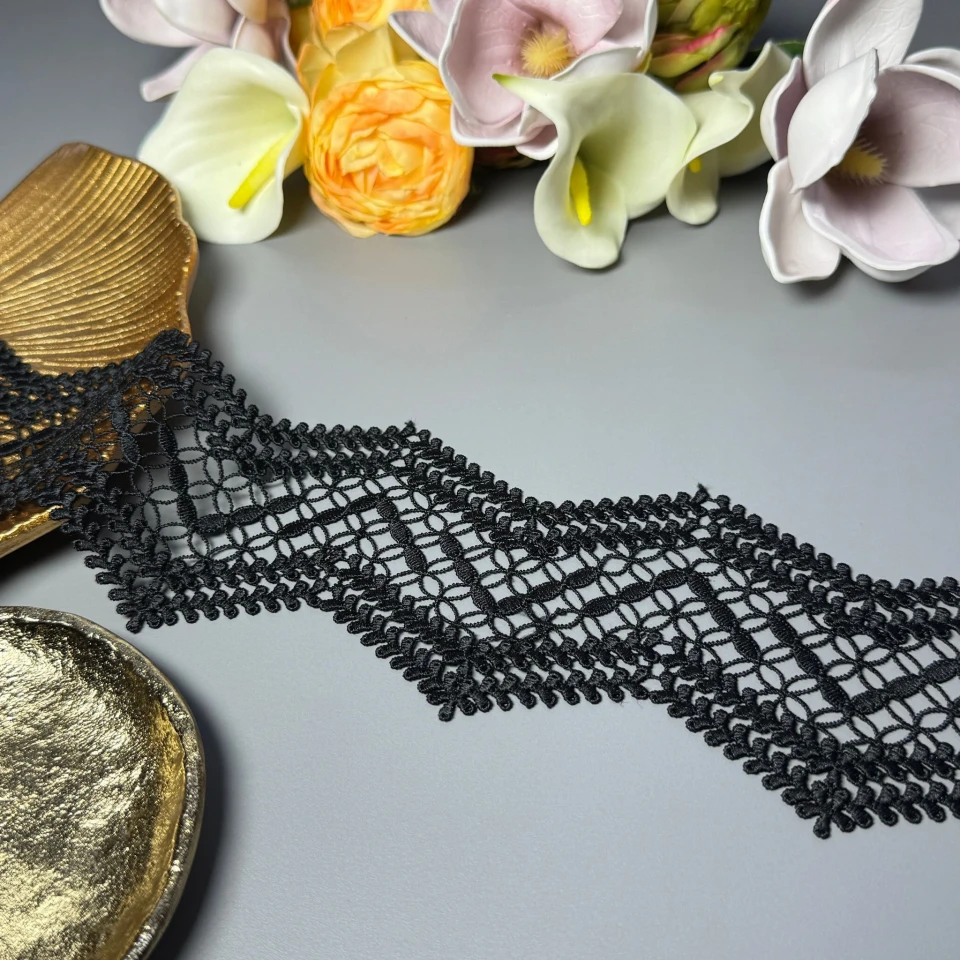 Мереживо поліестер ВВ"Легкість руху" 8,5 см.(1 м.), чорний