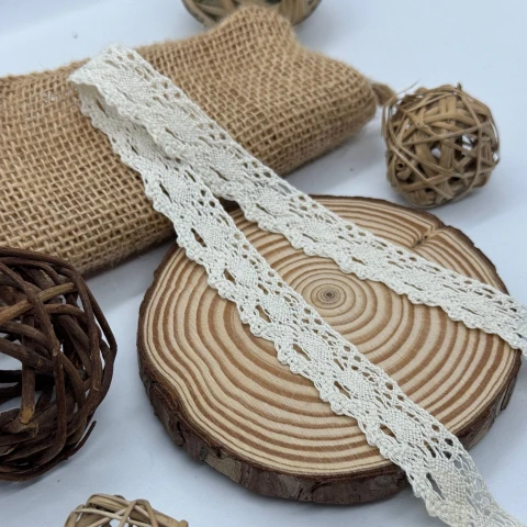 Мереживо макраме "Срібний дощ" 2 см.(1 м.), бежевий