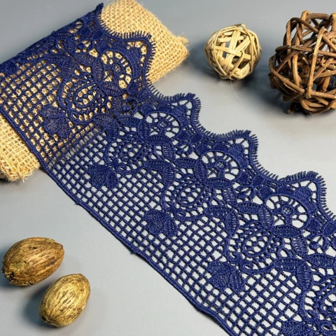 Мереживо поліестер "Ніжний подих" 11,5 см.(1 м.), синій