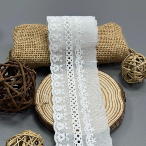 Мереживо прошва "Білий поцілунок" 6,5 см (1 м.), Білий