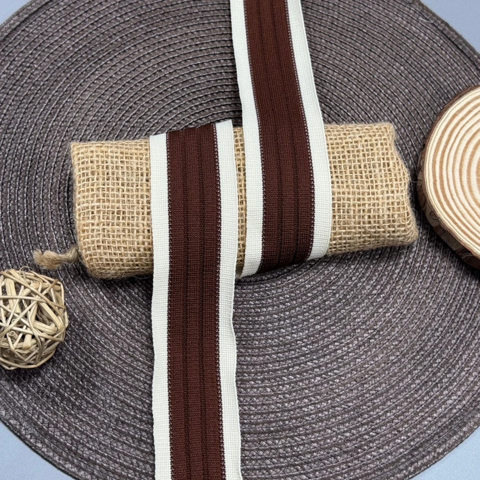 Трикотажний лампас Елегант 4 см (1 м), C:2 шоколадний