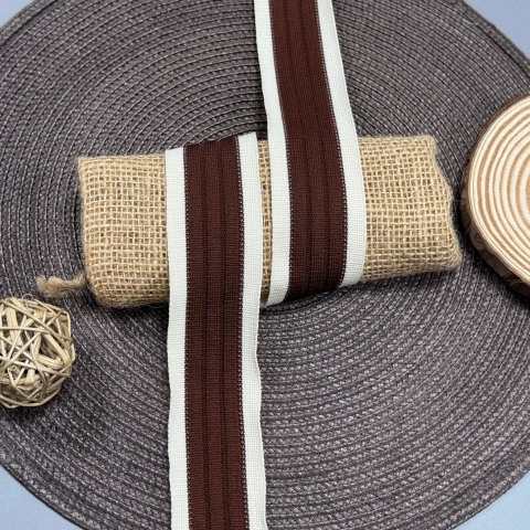 Трикотажний лампас Елегант 4 см (1 м), C:2 шоколадний