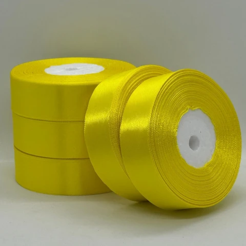 Атласна стрічка 2.5 см (33 м.), 189 лимонний