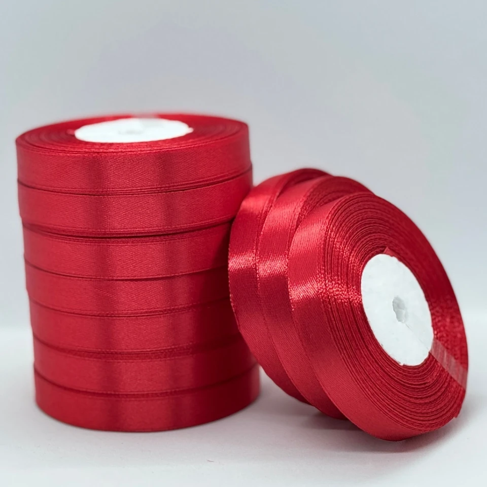 Атласна стрічка 1.2 см (33 м.), 133 кардинальский