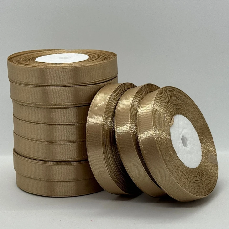 Атласна стрічка 1.2 см (33 м.), 60 капучіно