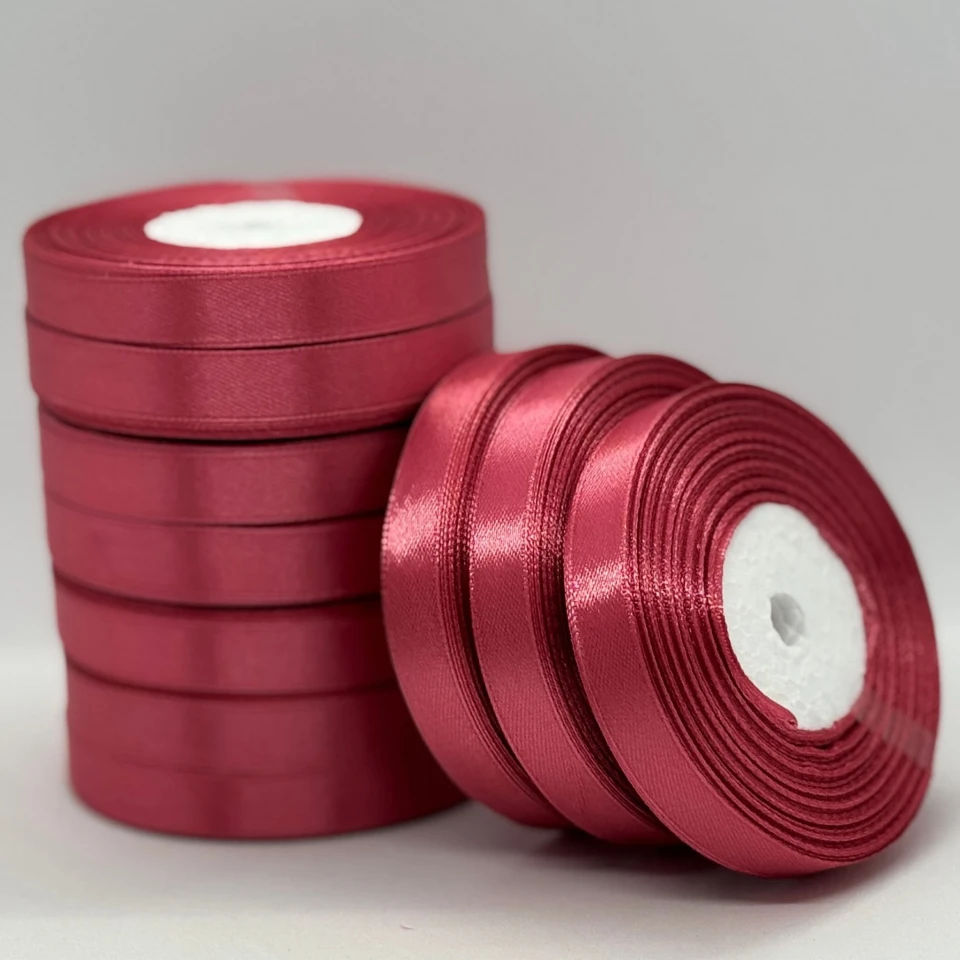 Атласна стрічка 1.2 см (33 м.), 170 темний кораловий