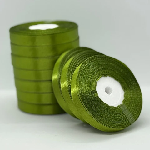 Атласна стрічка 1.2 см (33 м.), 108 оливковий