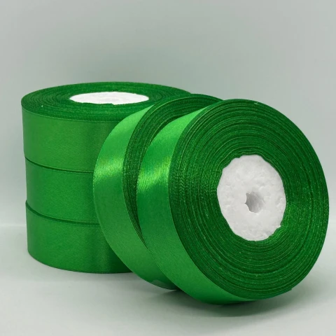 Атласна стрічка 2.5 см (33 м.), 19 зелений
