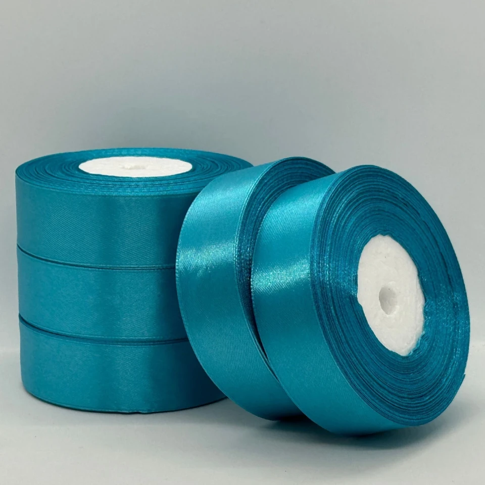 Атласна стрічка 2.5 см (33 м.), 47 бірюза