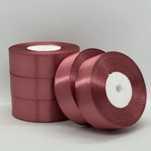 Атласна стрічка 2.5 см (33 м.), 102 винно-червоний