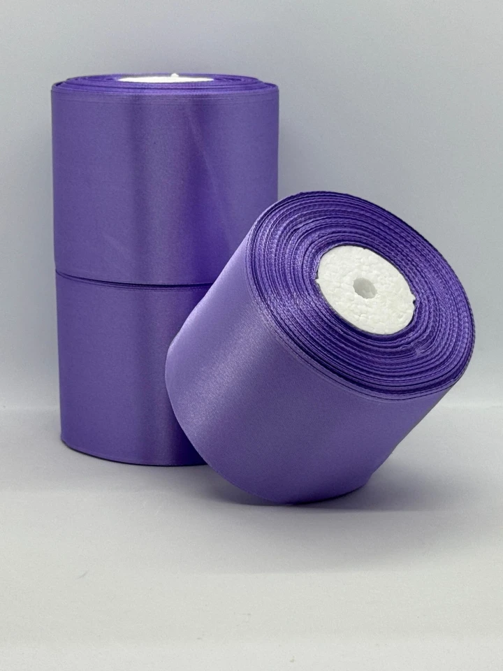 Атласна стрічка 7.5 см (33 м.), 21 бузковий