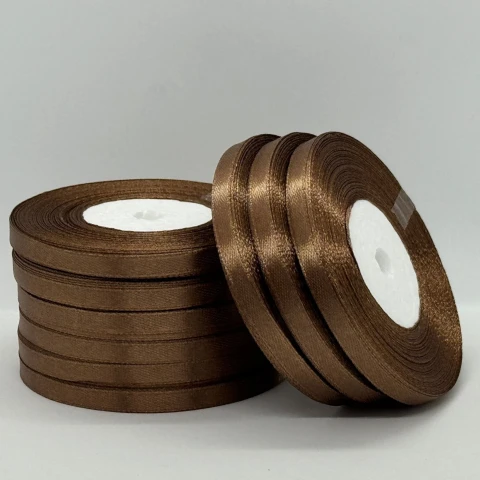 Атласна стрічка 0.6 см (33 м.), 30 коричневий