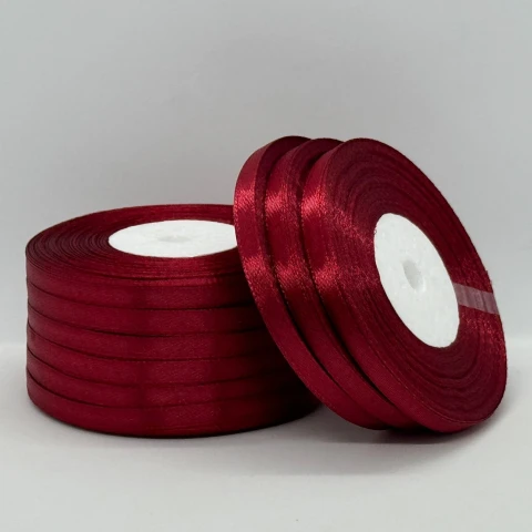 Атласна стрічка 0.6 см (33 м.), 48 карміновий