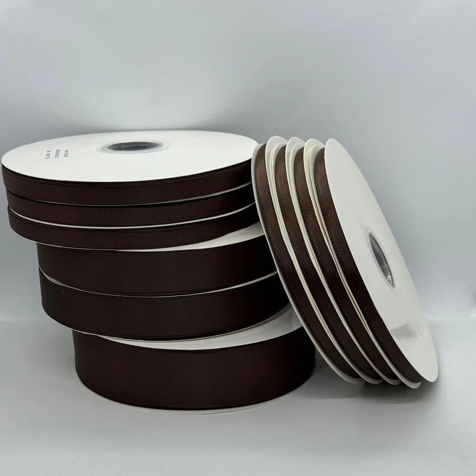 Стрічка репс 1 см (100 ярд/ 91 м.), 1142 темно коричневий