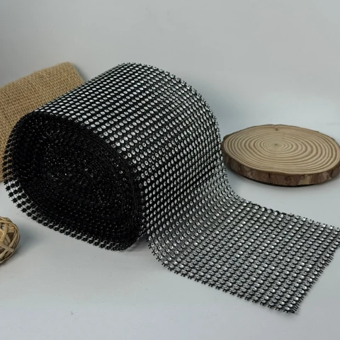 Тасьма імітація 24 ряда 12 см (10 ярдів/9,14 м.), чорний + срібло