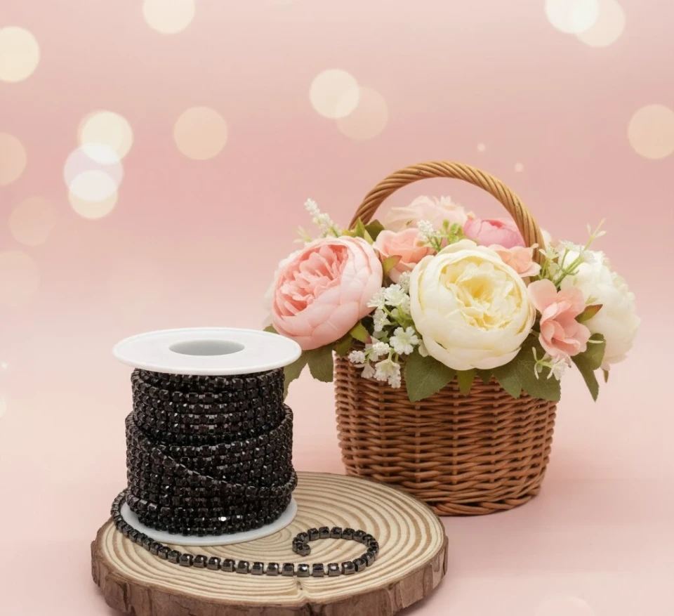 Цепі камні ss 12 3 мм (10 ярдів), чорний+чорний