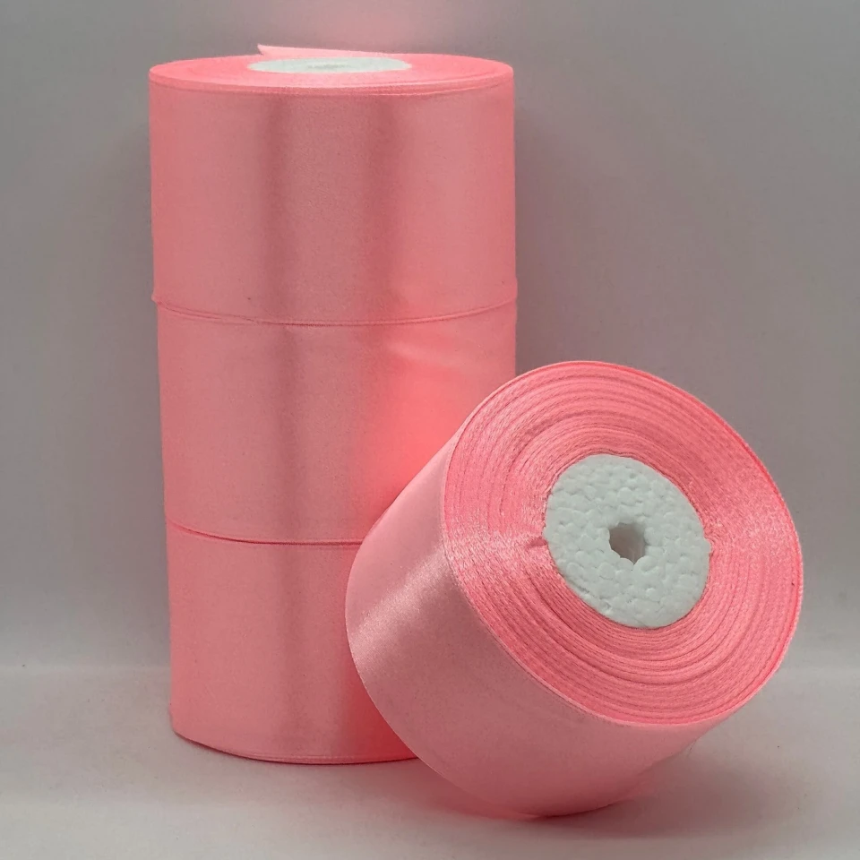 Атласна стрічка 5 см (33 м.), 66 блідий рожевий