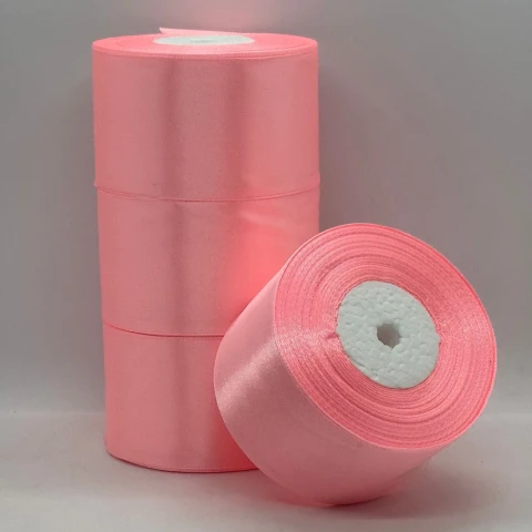 Атласна стрічка 5 см (33 м.), 66 блідий рожевий