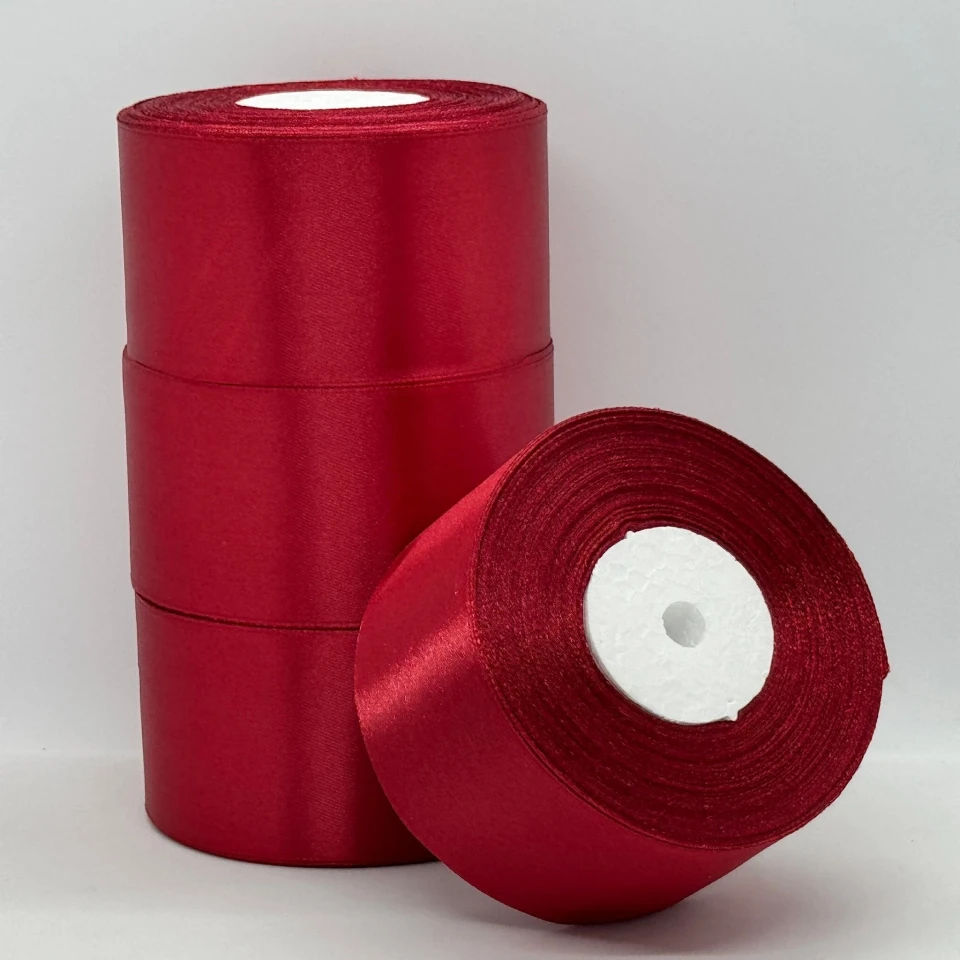 Атласна стрічка 5 см (33 м.), 33 темний червоний