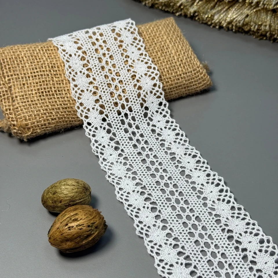 Мереживо макраме "Мереживо натхнення" 7 см.(1 м.), білий