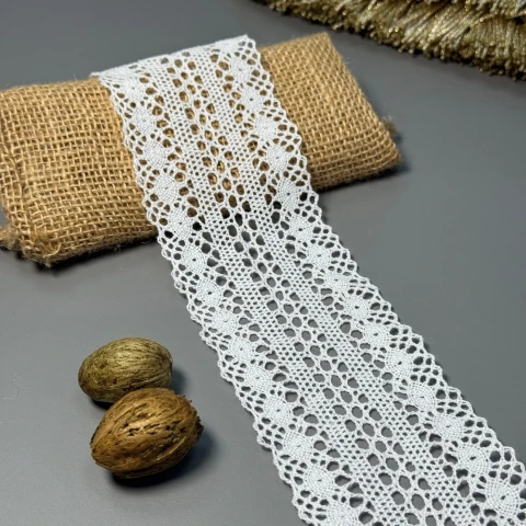 Мереживо макраме "Мереживо натхнення" 7 см.(1 м.), білий