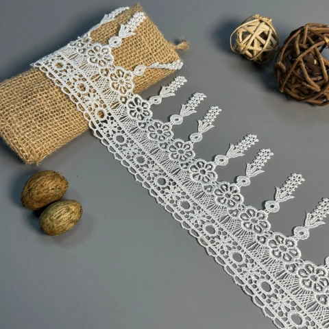 Мереживо поліестер "Білий чарівник"10 см (1 м.), молочний