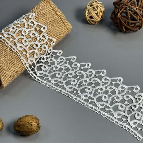 Мереживо поліестер "Легкий шепіт" 8 см.(1 м.), білий (20 метрів)